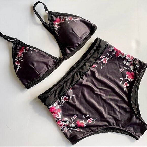 Other - Floral High Waist Bikini Set